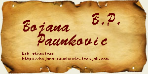 Bojana Paunković vizit kartica